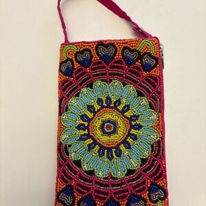 Beaded Floral Women's Clutch
